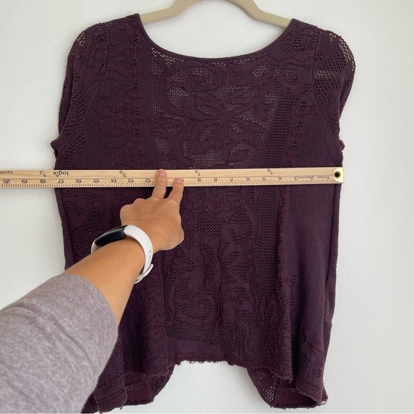 Free people whimsigoth witchy grunge twist sweater open sheer dark floral small - Picture 7 of 11